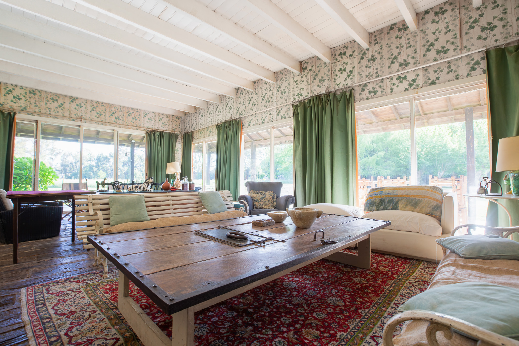 Living rústico de la estancia